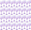 48Pack Plastic Wine Glasses, 7oz Vintage Goblets for Wedding | Unbreakable Crystal Style Reusable Stemware, Elegant Purple Drinking Glass for Party Anniversary & Holiday Celebration