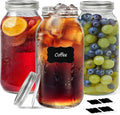 ComSaf 64 oz Wide Mouth Mason Jars 3 Pack, Half Gallon Glass Jars with Lids | BPA-Free Materials, Large Size, Canning Pickling Sauce, Meal Prep Salad, Sourdough, Flour And Sugar For Baking, Food Storage