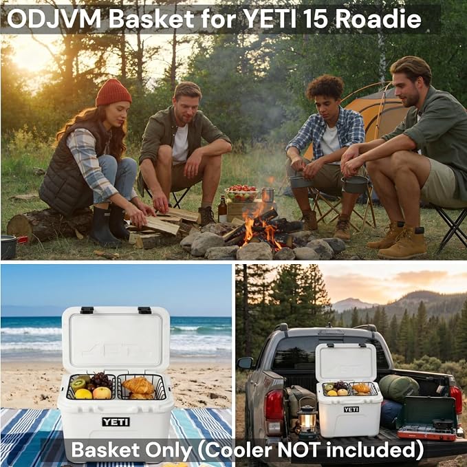 Cooler Basket for YETI Roadie 15 Hard Cooler, Wire Dry Goods Tray Organizer for Camping, Tailgating & Fishing, Anti-Rust Coated Metal Rack