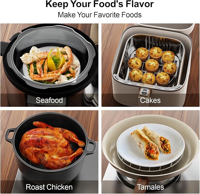 Instant Pot Trivet Rack - Steamer Rack Set, 7 and 9 Inch, 2 Pack | Two Size Set, 304 Stainless Steel, 7 and 9 Inch Racks, Pressure Cooker, Cooling, Canning, Dutch Oven, Multi-Use Support