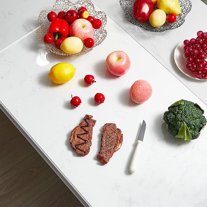 Wesiti Large Acrylic Cutting Board with Lip Non Slip 40"L X 20"W Clear Cutting Board Chopping Acrylic Countertop Protector Cover Shatter Resistant for Home Restaurant Kitchen Sink Stove