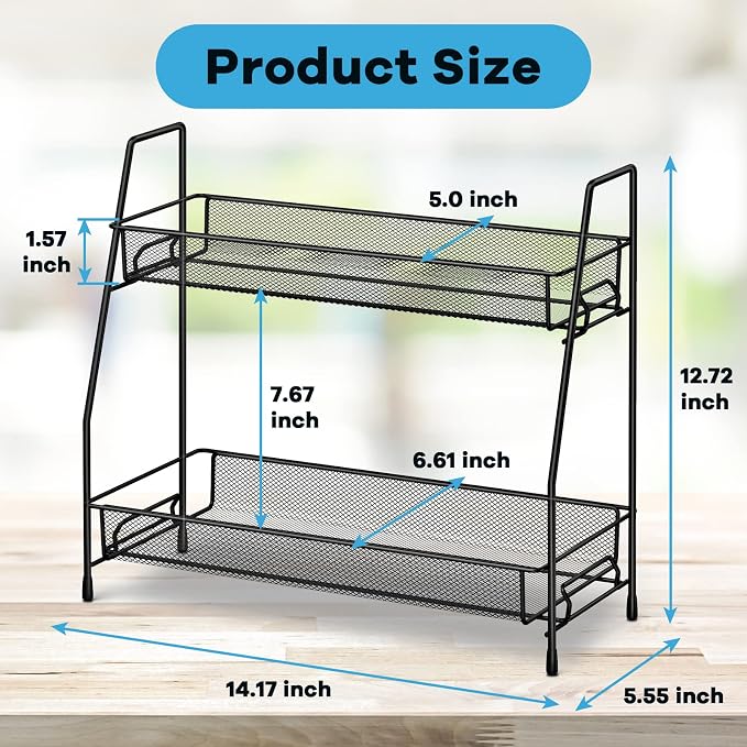 SPISPI Spice Rack Organizer for Cabinet, Bathroom Organizer Countertop, Bathroom Counter Organizer, Kitchen Countertop Organizer, Bathroom Vanity Organizer | Bathroom Organizer Countertop,Vanity Organizer Corner Shelf Sink,Kitchen,Bedroom,Living room,O...