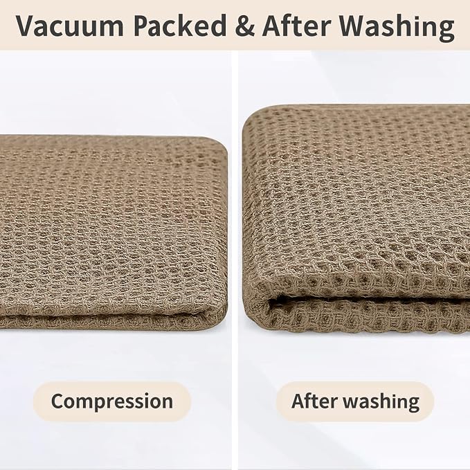 Homaxy 10 Pack 100% Cotton Kitchen Towels and Dishcloths Set, Tan | 12 x 12 Inches and 13 x 28 Inches Kitchen Towels Set, Ultra Soft Absorbent Dish Cloths for Washing Dishes