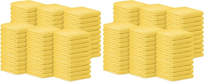 Avalon Towels Bar Towels (Pack of 120) Size 14x17 Inches – 100% Cotton, Absorbent and Reusable Cleaning Rags, Multipurpose Cleaning Towels, Terry Cloth Rags, Durable Shop Rags (Yellow)