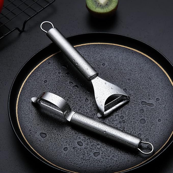 Potato Vegetable And Fruit Peelers For Kitchen,Kyraton Y Shaped And I Shaped Quality Stainless Steel Peelers,Sharp Blade And Ergonomic Non Slip Easy To Grip Handle Set Of 2