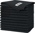 Black Microfiber Cleaning Cloth -Pack of 12, Highly Absorbent Cleaning Rags, 16"X12" All Purpose Cleaning Towels for Housekeeping, Kitchen, Car, Lint Free and Reusable Microfiber Towels