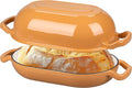 VORRINGARD Enameled Cast Iron Sourdough Bread Oven, Dutch Oven, Loaf Cast Iron Bread Pan for Homemade Bread Baking, Meatloaf Pan with Lid, 5QT, Yellow