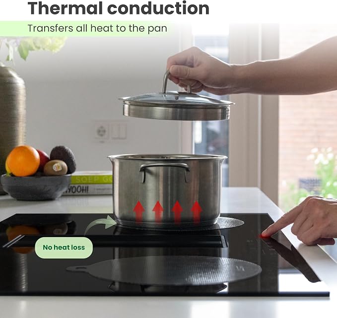 Induction Cooktop Protector Silicone Mat Hob Cover 2X 8.7+2X 9.5 | Kitchen essentials: silicone mats protect induction cooktops from scratches, spills & heat damage.