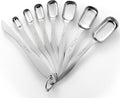 Spring Chef Stainless Steel Measuring Spoons Set of 8 with Leveler | Rectangular Metal Teaspoon & Tablespoon Measuring Spoons for Dry & Liquid Ingredients, Nesting Metric Spoons with Long Handle