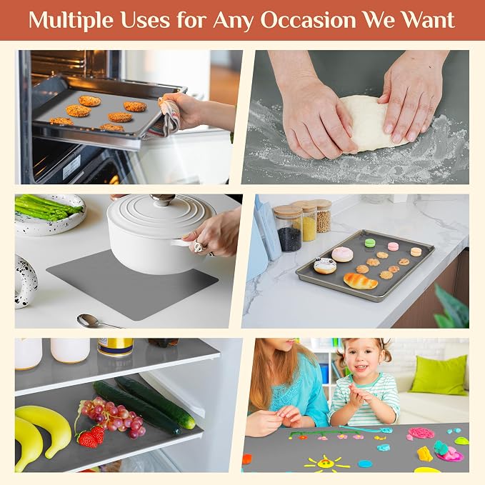 GTJ Silicone Baking Mat Roll, Reusable Baking Sheet Liners, 12 in x 6 ft | Free Cut to Size, Food-Grade, Non-Stick, Non-Slip, For Dough, Pastry, Air Fryer, Freeze Dryer, Oven Pan, Kitchen Counter