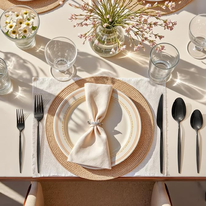 18/10 Silverware Set for 8, 40 Piece Black Stainless Steel Flatware Cutlery | KINGSTONE Mirror Polished Forks Knives Spoons Utensils, Tableware for Home Kitchen Restaurant Wedding, Dishwasher Safe