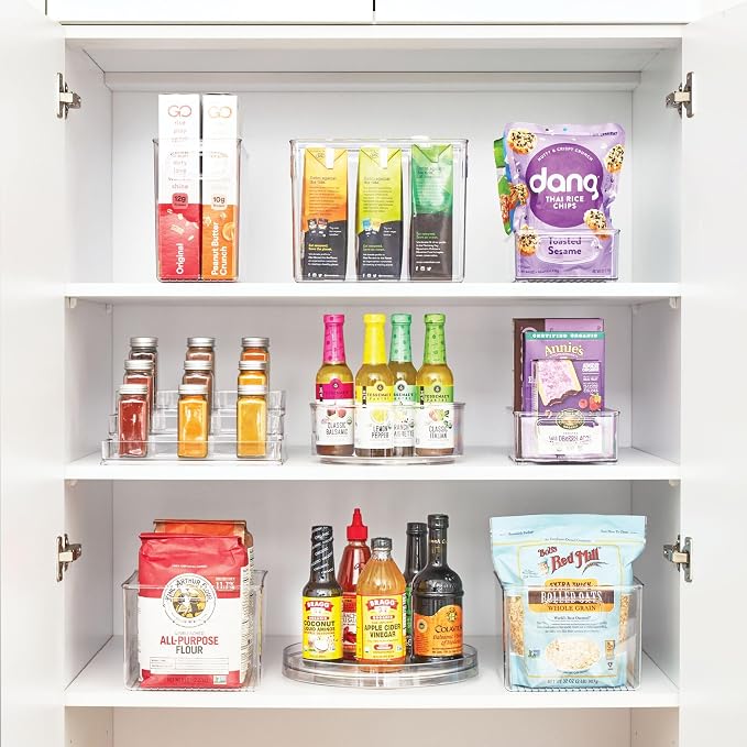 iDesign Plastic Lazy Susan Turntable Organizer, Clear | Kitchen Storage, Pantry Organizer