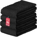 100% Cotton Kitchen Towels 15x25 in, 400 GSM, Black (Pack of 4)