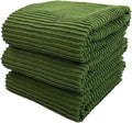 Avocado Forest Green Kitchen Dish Towels, Set of 3, 100% Cotton, 18" x 28" | Terry Loop Ribbed Textured, Soft & Absorbent Cleaning Cloth, Quick Dry, Multipurpose for Everyday Use