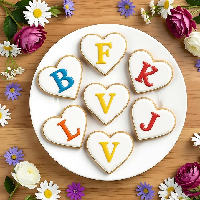 10PCS Heart Cookie Cutter & Flower Cookie Mold, Stainless Steel Kitchen Baking Supplies, Sandwich Cutters, 5 Sizes for Fondant Cake, Cookies, Biscuits & DIY Party Decor (Heart-Flower)