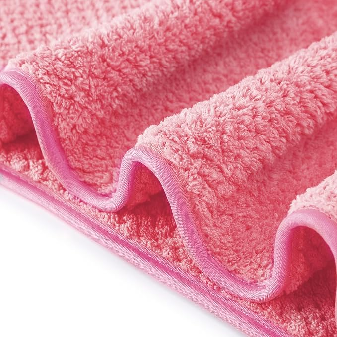 MaopaoBeauty Microfiber Bath Towel Set Pack of 2, 35 x 70 Inches - Light Thin Quick Drying Highly Absorbent Bath Towel for Bath, Fitness, Yoga, Travel, Sport and Shower (2PCS Hot Pink)