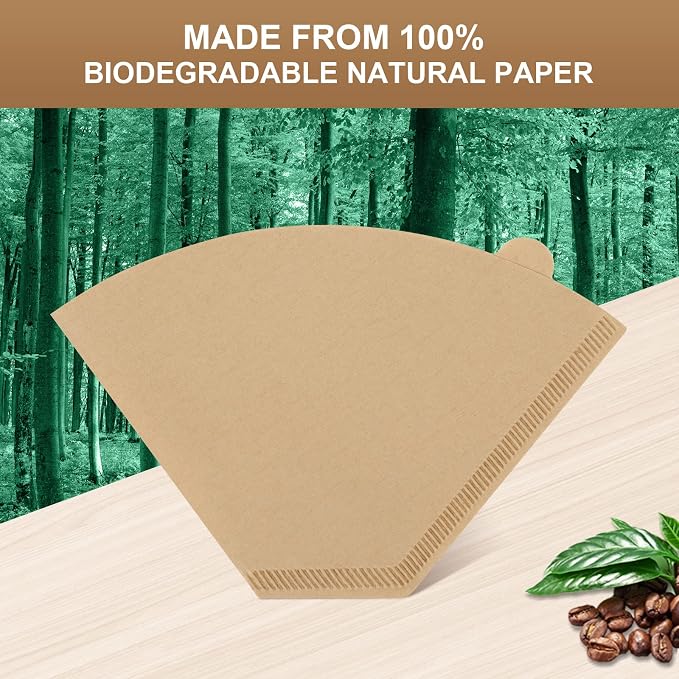100 Pcs Disposable Coffee Filters #4 for Ninja Coffee Maker | Unbleached Coffee Filters for Ninja Coffee Bar Brewer 8-12 Cups, Compostable, Saing-Time, Tear-Resistant, Non-Residue