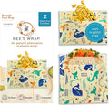 Bee's Wrap Beeswax Food Wraps, Snack Bag & Sandwich Wrap - Under the Sea | Organic Beeswax Wraps - Plastic Free - Reusable Food Storage - Sandwiches, Snacks & Lunches - Made in USA