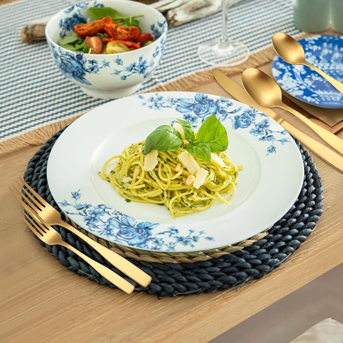 A·HOUSEWARE Gold Matte Cutlery Stainless Steel Silverware Satin Finish Flatware Set for 6 Tableware 30 Pieces Kitchen Eating Utensils for Home and Restaurant