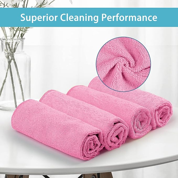 HOMEXCEL 50PK Microfiber Cleaning Cloth, Cleaning Rag for Home, 11.5x11.5in (Pack of 2)