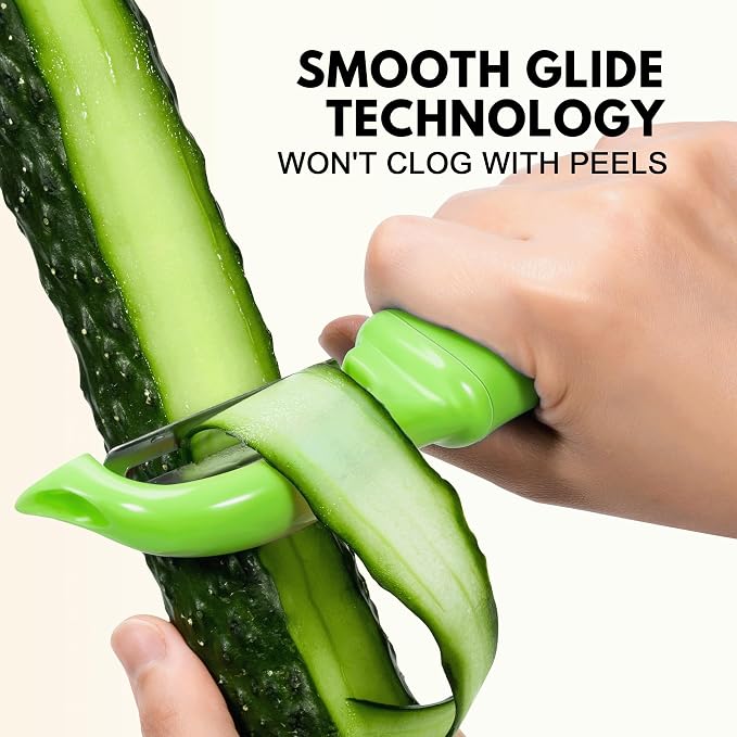 Rainspire Vegetable Peeler Potato Peelers for Kitchen, Sharp Stainless Steel Blades Veggie, Comfortable Handle Fruit Peeler, Carrot Peeler Apple Peeler Dishwasher Safe (2, Green)