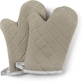 ARCLIBER Grey 12" Quilted Oven Mitts 1 Pair Heat Resistant Kitchen | Quilted Lining, 1 Pair, Heat Resistant, Classic, Cotton Blend, Cooking, Baking, Grilling, Non-Slip Grip