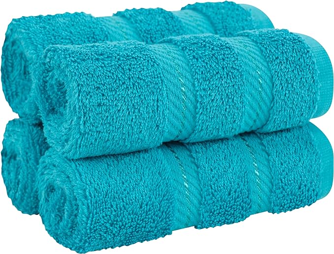 American Soft Linen 100% Cotton Luxury Turkish Towels, 4 PC Washcloth Set | Soft Absorbent Quick Dry OEKO Tex Standard 100 Certificated Durable Machine Washable Premium Hotel Quality