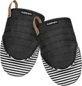 Cuisinart Mini Oven Mitts, 2-Pack 5.5"x8", Printed Silicone, 450F | Non-slip grip stripes, faux leather hang loop, cotton lining for comfort, ambidextrous for baking, cooking, and cast iron