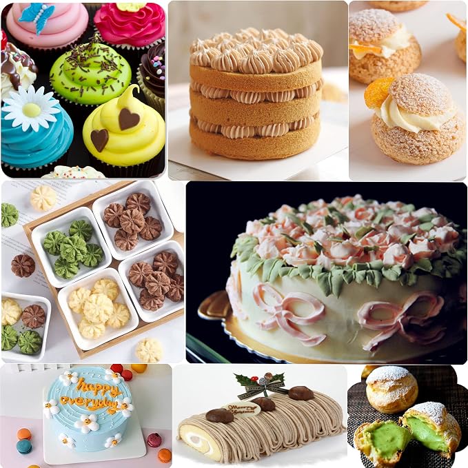 Makmeng Piping Bags and Tips Set - 50Pcs Cake Decorating Supplies Kit with Icing Frosting Nozzles,Icing Scrapers,Reusable & Disposable Pastry Bags - Baking Tools for Cookies,Cupcakes Cake Decorating