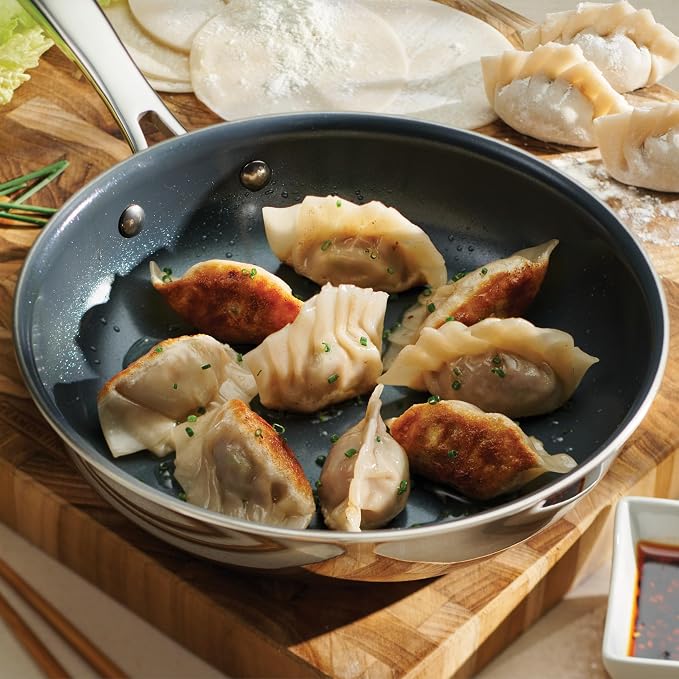 Tramontina Signature 8-Inch Tri-Ply Clad Stainless Steel Small Frying Pan | Ceramic Non Stick Interior, Induction-Ready Skillet, Oven-Safe