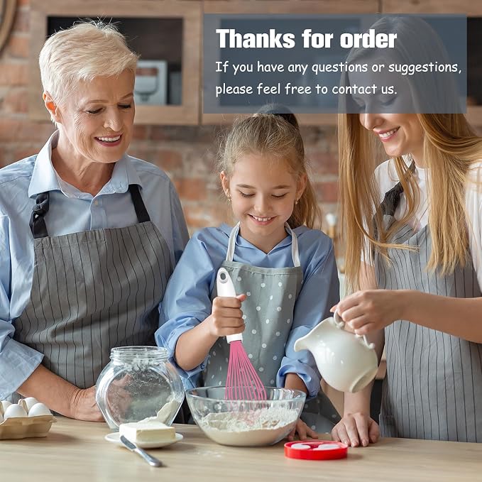 OYV Pink Silicone Whisk Set of 3, 8/10/12 Inch, Dishwasher Safe | Sealed Waterproof Handles, Non-Scratch Silicone-Coated Wires, Nonstick-Safe, Durable Stainless Steel Cores, Easy To Clean