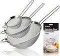 Anaeat Fine Mesh Strainers - Premium Stainless Steel Colander Sieve Sifters, with Durable Mesh and Sturdy Handle, Excellent for Sifting Dry ingredients, Flour, Pastas, Rice, Tea (2.8"+4.73"+7.09")
