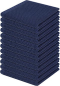 Homaxy 100% Cotton Waffle Weave Kitchen Dish Cloths 12-Pack, Dark Navy | 12 x 12 Inches, Ultra Soft Absorbent Dish Towels, Quick Drying Dish Rags with Hanging Loop