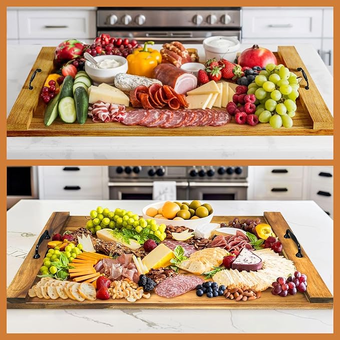 Noodle Board Stove Cover with Handles, Acacia Wood | For Electric Stove, For Gas Stove Top