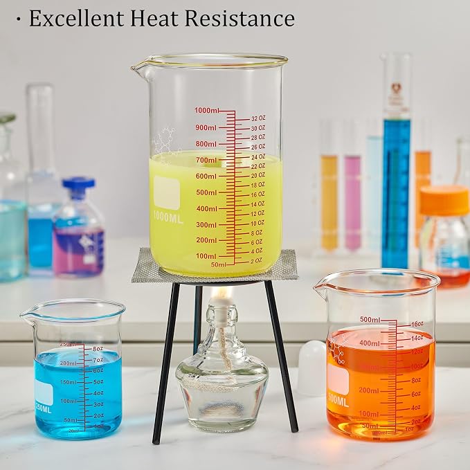 High Borosilicate Glass Measuring Cup-V-Shaped Spout,1000ml(32OZ) Glass Measuring Beaker for Kitchen or Restaurant, Easy to Read