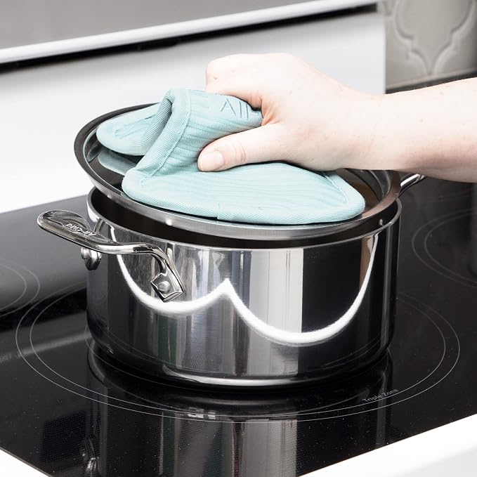 All-Clad Premium Pot Holder & Hot Pad: Heat Resistant up to 500 Degrees - 100% Cotton, 10"x6.25" Hot Pad for Kitchen and Barbeque, 1-Pack, Rainfall