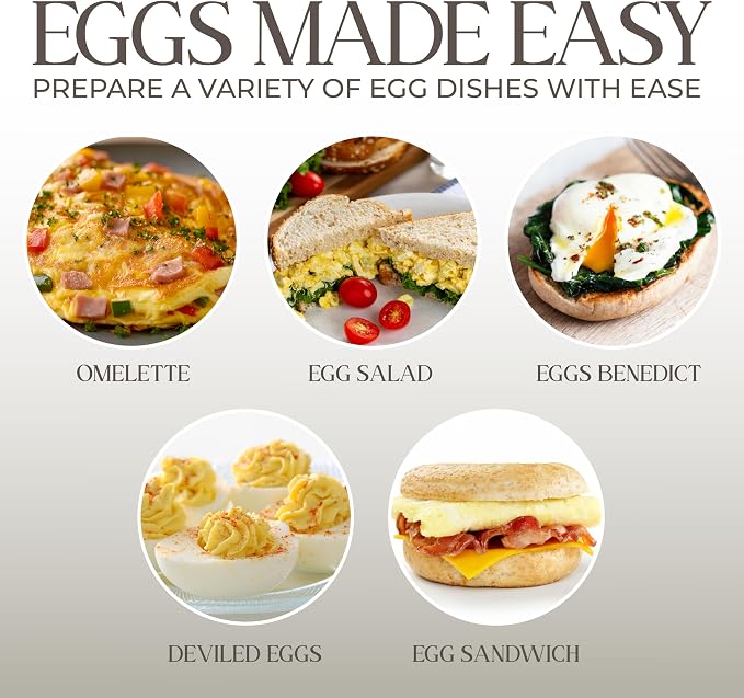COOK WITH COLOR 350W Electric Double Layer Egg Cooker - Egg Boiler for Hard Boiled, Soft Boiled, and Omelettes, 6.1x6.1x8.7, Sand