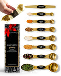 Styled Settings Magnetic Measuring Spoons Set, Gold | Stainless Steel Gold Measuring Spoons for Cooking and Baking - Cute and Durable Gold Kitchen Accessories - Great for Gifting