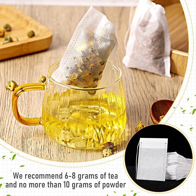 1000 Pcs Tea Bags for Loose Leaf Tea Drawstring,2 X 2.76 Inches | Empty Filter Sachets for Coffee Spice Herbs, Fine Mesh Infuser Strainers, Disposable Bulk Supply for Home Cafe Brewing