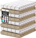 Homaxy Large Premium Cotton Kitchen Towels 16"x 28", 8 Pack, Tan | Natural Ring Spun 390 GSM Dish Towels, Super Absorbent Terry Kitchen Hand Towels, Soft Tea Towels with Hanging Loop