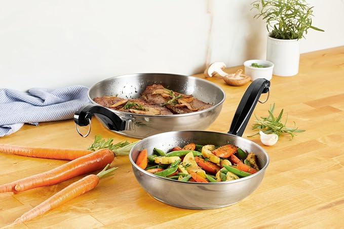 Farberware Stainless Steel Frying Pan Set, 8.25 and 10-Inch Skillets