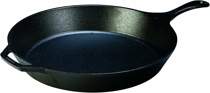 Lodge Seasoned Cast Iron Skillet 15 Inches - Frying Pan for the Stove, Grill or Campfire - Cooks Evenly - Features Easy-Grip Teardrop Handle - Non-Toxic, Nonstick & Long-Lasting