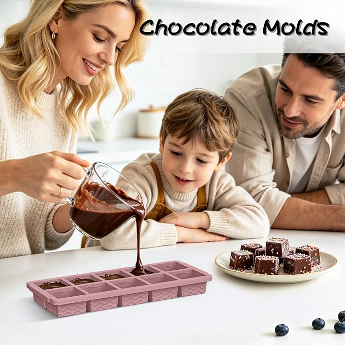 3-Pack Ice Cube Trays with Lid, 10 Cubes 2 Tbsp, Silicone Tray for Freezer | BPA Free, Leak-proof Lid, Freeze Ice Cubes, Chocolates, Sauces, Juices, Fruit Purees, Meal Prep, Cocktail, Coffee, Soup, Food