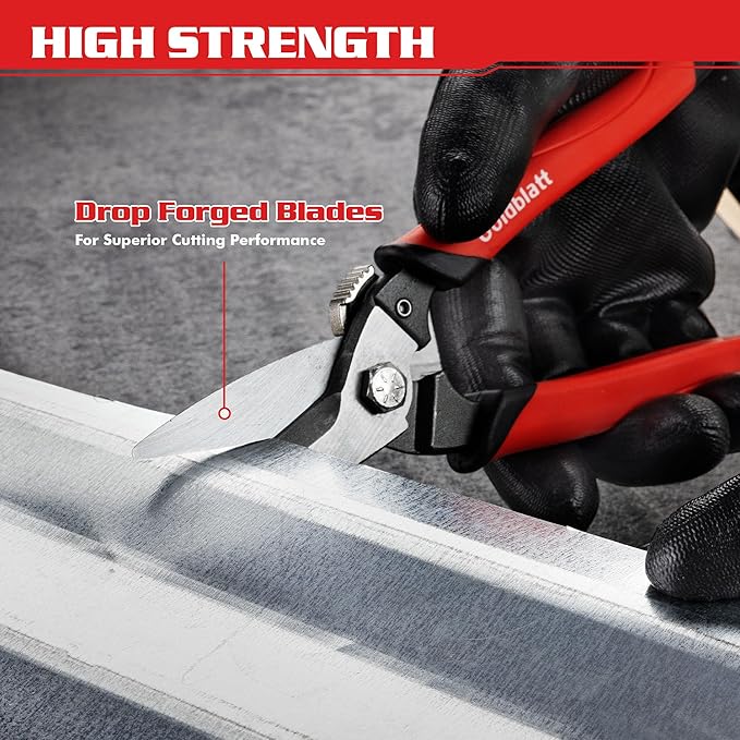 Goldblatt 3PCS Heavy Duty Scissors, Multipurpose Shop Scissors | Drop Forged Blades with Small Serrations, Comfortable Handle for Easy Cutting Cardboard, Wires, Leather, Fabric