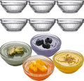 3in 2.5oz Small Clear Glass Ramekins Custard Bowls, 10 Pack Mini Glass Dipping Sauce Cups Pinch Bowl, Little Kitchen Condiment Ingredient Prep Salad Dishes, Dishwasher Microwave Freezer Safe