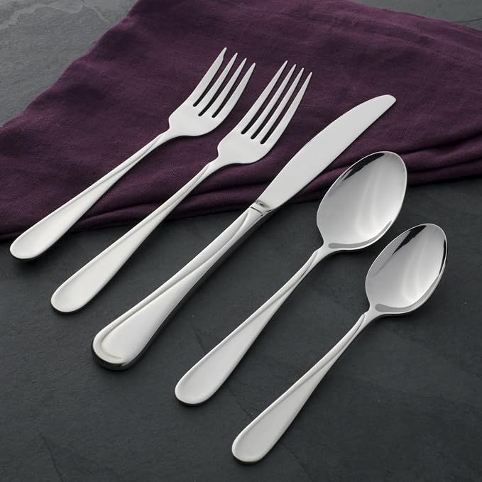 Oneida Flight Dinner Knives Silverware Set for 6, Flatware | stainless steel, mirror finish | dishwasher safe | dinner knife set for everyday dining, cutlery set