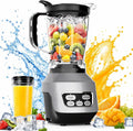 NEWBULIG Smoothie Blender for Kitchen with 6 Blades, Personal Blender for Smoothies with 24 34 60 oz BPA-Free Cups, Large Capacity, Portable and Easy Clean, for Ice Crush, Shakes, Sauces, Silver