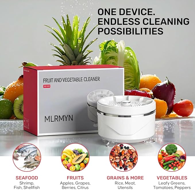 Fruit and Vegetable Washing Machine – Automatic Produce Cleaner and Fruit and Veggie Purifier