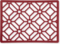 GASARÉ, Extra Large, Thick, Silicone Trivet for Hot Dishes, Pots, and Pans, Heat Resistant Mat for Countertop, Hot Pad for Kitchen, Easy to Clean, 16 x 12 x 3/8 Inches, (Red, Geometric)