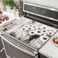 HOMETITUTE White Floral Rustic Stove Top Cover 28x20 Diatomite Mat
